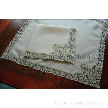 Luxurious Linen Table Napkin with Lace (TN--002)